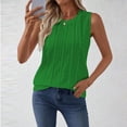 thumbnail image 6 of Turilly Women's Casual Pleated Eyelet Embroidery Tanks Solid Color Round Neck Temperament Tank Sleeveless Top, 6 of 6
