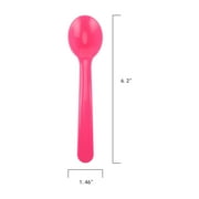 Your Zone Pink 4 Count Plastic Utensil Set with Fork, Spoon, Knife and Travel Container