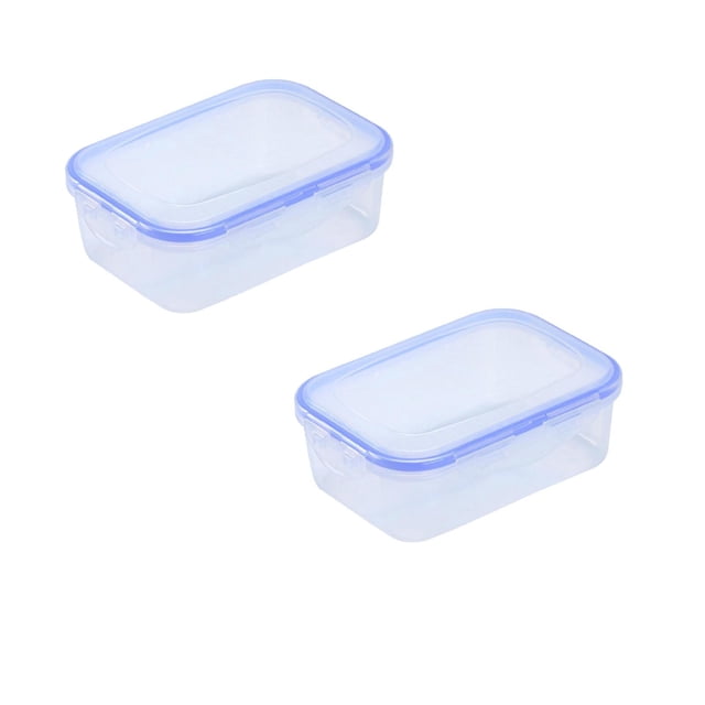 Oleegame 2PC Produce Storage Meals Divided Rectangular Food Storage Container 27 Ounce Clear