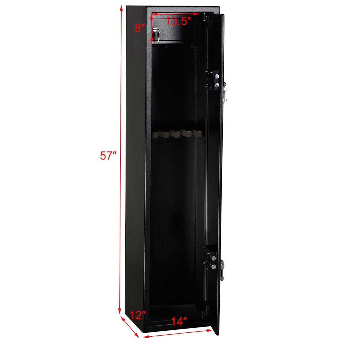 2 Key 6 Gun Rifle Storage Cabinet Case Safe Rack Pistol Wall
