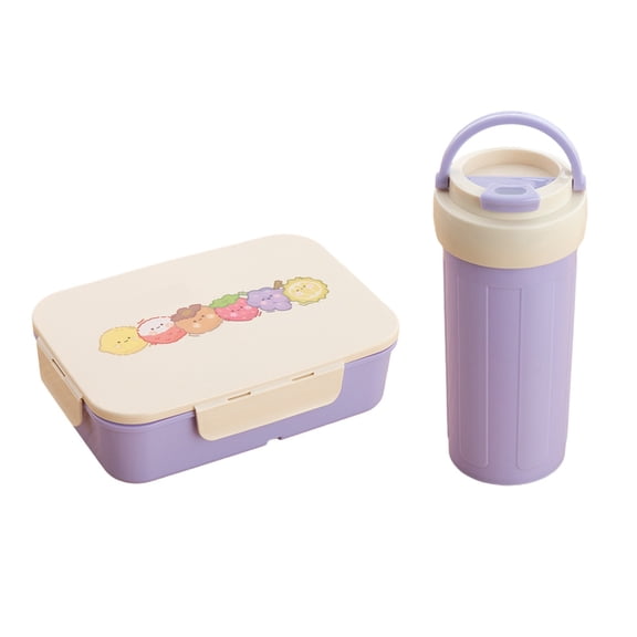 Yyuenw Lunch Box Set, Plastic Lunch Box with Water Bottle, Lightweight and Portable, Perfect for the Office and Picnic