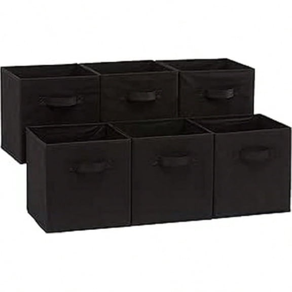 6 Pack Foldable Storage Bins, 13x13x13 Fabric Cube Organizer for Closet & Shelves