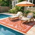thumbnail image 3 of Wonnitar 6'x9' Waterproof Outdoor Rugs, Plastic Straw Portable Rug for Outside, Reversible RV Outdoor Rugs for Camping,Modern Blue Purple Carpet for Patio Garden, 3 of 8