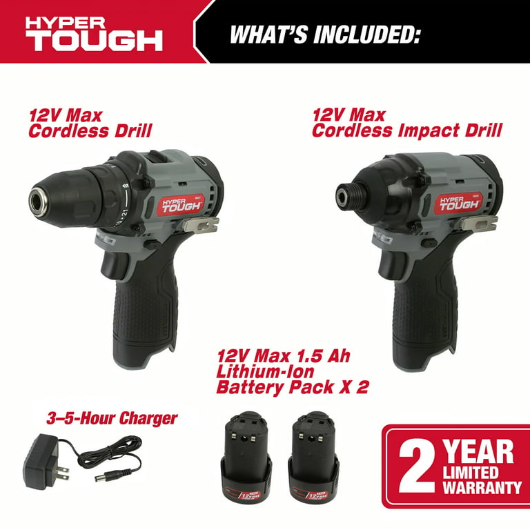 Dropship Tough 20V Max (2-Tool Set) 3/8 Inch Cordless Drill & 1/4