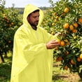 thumbnail image 5 of Kilaqueen Reusable EVA Rain Poncho with Drawstring Hood Lightweight Waterproof Raincoat for Adults Unisex Long Rain Cape for Hiking Camping, 5 of 6