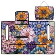 thumbnail image 4 of FUIALDOLG Universal Fit Bright Blossom Floral Golf Cart Seat Covers 51x30 Inch Universal Golf Cart Towel with 4Pocket Non-slip Anti Dirty Seat Protection Pad for Women Men,Easy to Install, 4 of 8