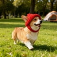 thumbnail image 5 of NOVELAR Winter Pet Hat, Red Yarn Knit, 7.09 in by 4.73 in, Snug Fit Blocks Wind and Locks in Heat, Perfect for Small Dogs and Cats in Autumn, 5 of 7
