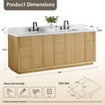 thumbnail image 5 of Altair-14 84" Double Bathroom Vanity in Washed Light Brown with Grain White, 5 of 16