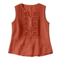 thumbnail image 4 of Cotton Linen Tank Tops For Women，Casual Blouses Cotton Linen Vest Bohemian Causal Shir Loose Causal Sleeveless Embroidered Boho Tops Floral Gauze Sleeveless, 4 of 8