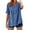 #01_Blue, variant on Womens Summer Tops Trendy Texture Button Down Shirts Solid Color Rolled Short Sleeve Tshirts Dressy Casual Tunic Holiday Going Out Clothes
