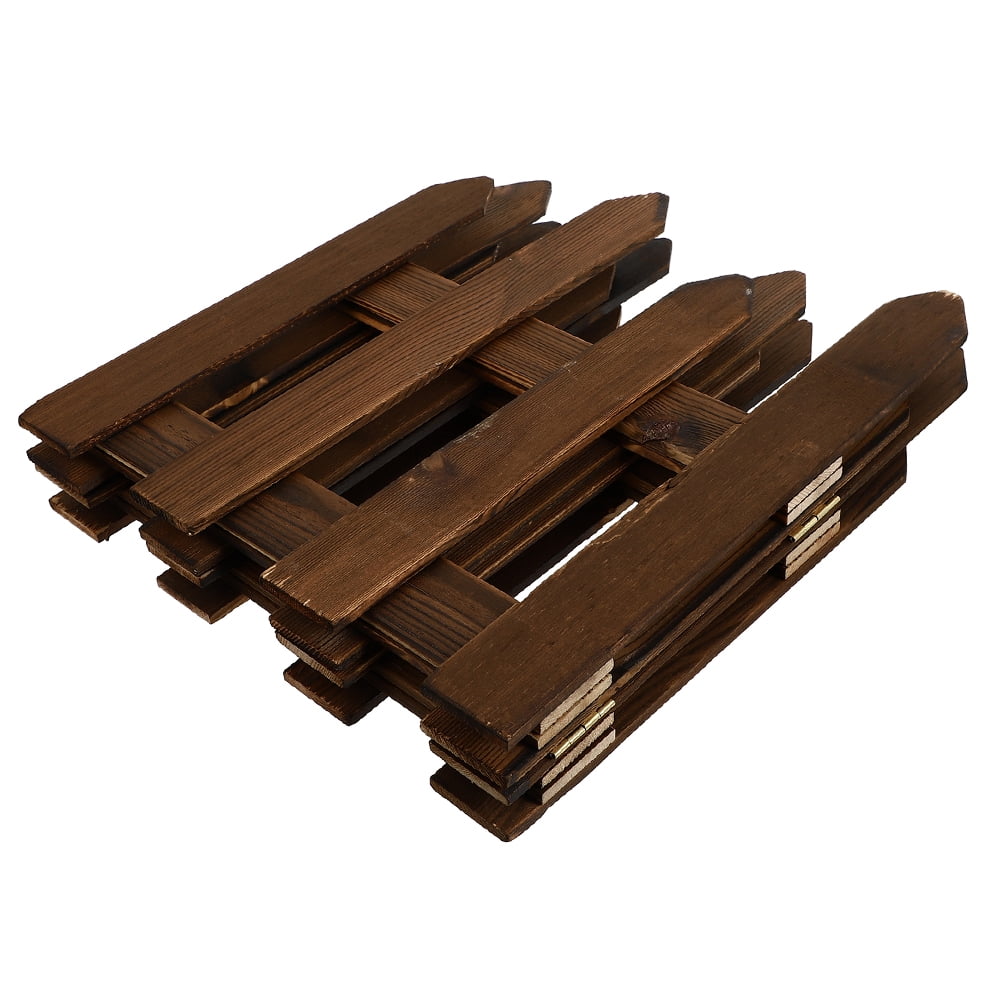 CYLINDSOME Garden Wooden Folding Fence Lawn Flowerbeds Plant Border Decorative Landscape Wooden Panels