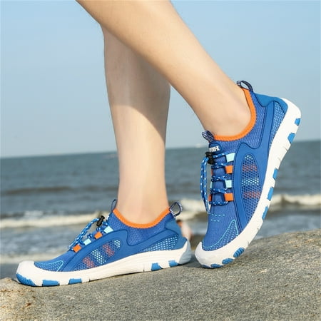 

Fashion Summer Water Shoes Men Quick Drying Shoes Swimming And Diving Shoes Hiking Shoes Flat Non Slip Breathable Colorblock Elastic Band
