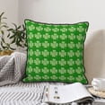 thumbnail image 2 of Velvet Decorative Throw Pillow Covers Set of 2, Soft Square Cushion Cover with Invisible Zipper Plaid Green Shamrocks Printing, 16"x16", 2 of 7