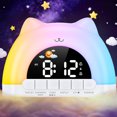 thumbnail image 3 of Alarm Clock, Cat Clock with Night Light, Soothing Sounds, Dual Alarms, 3 of 4