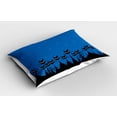 thumbnail image 2 of Ambesonne Night Pillow Sham 2 Pack, Black Cats Starry Sky, 36"x20", Blue Black White, 2 of 3