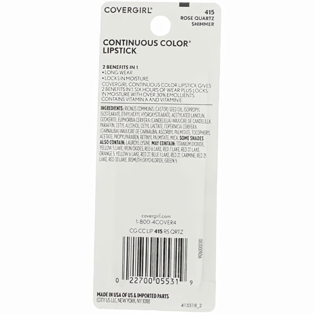 CoverGirl Continuous Color Lipstick Rose Quartz (Pack of 32)