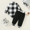 thumbnail image 5 of Younger Tree Infant Toddler Baby Boy Clothes Set Newborn Long Sleeve Flannel Plaid Bodysuit Pants Fall Winter Outfits for 12-18 Months, 5 of 8