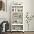 thumbnail image 5 of Costway 5-Tier Kitchen Baker's Rack Storage Cabinet Mobile Microwave Stand Flip-up Doors White, 5 of 11