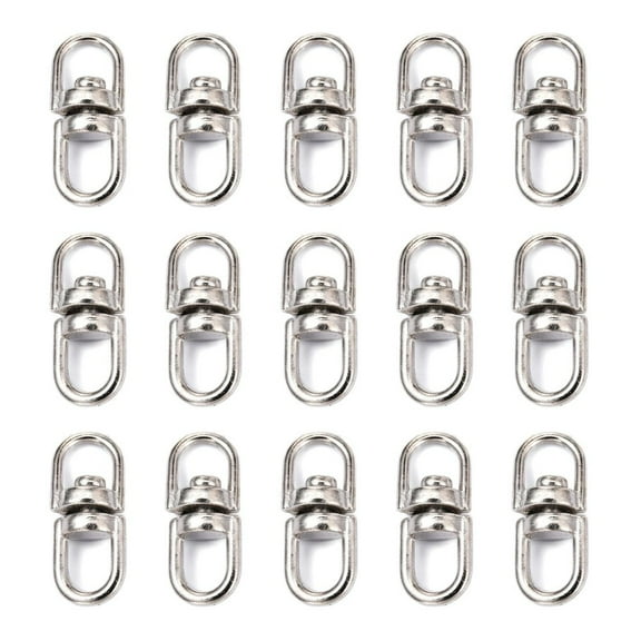 Alloy Double Eye Swivel Clasps Swivel Snap Hook Key Clasp Connectors Platinum 16x6.5x4.5mm Hole: 4.5x4mm Alloy