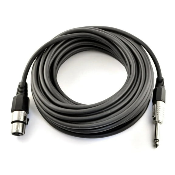 XLR Male to 1/4-Inch Male TS 16GA Microphone Cable Pro Audio Speaker Connector Black 30FT