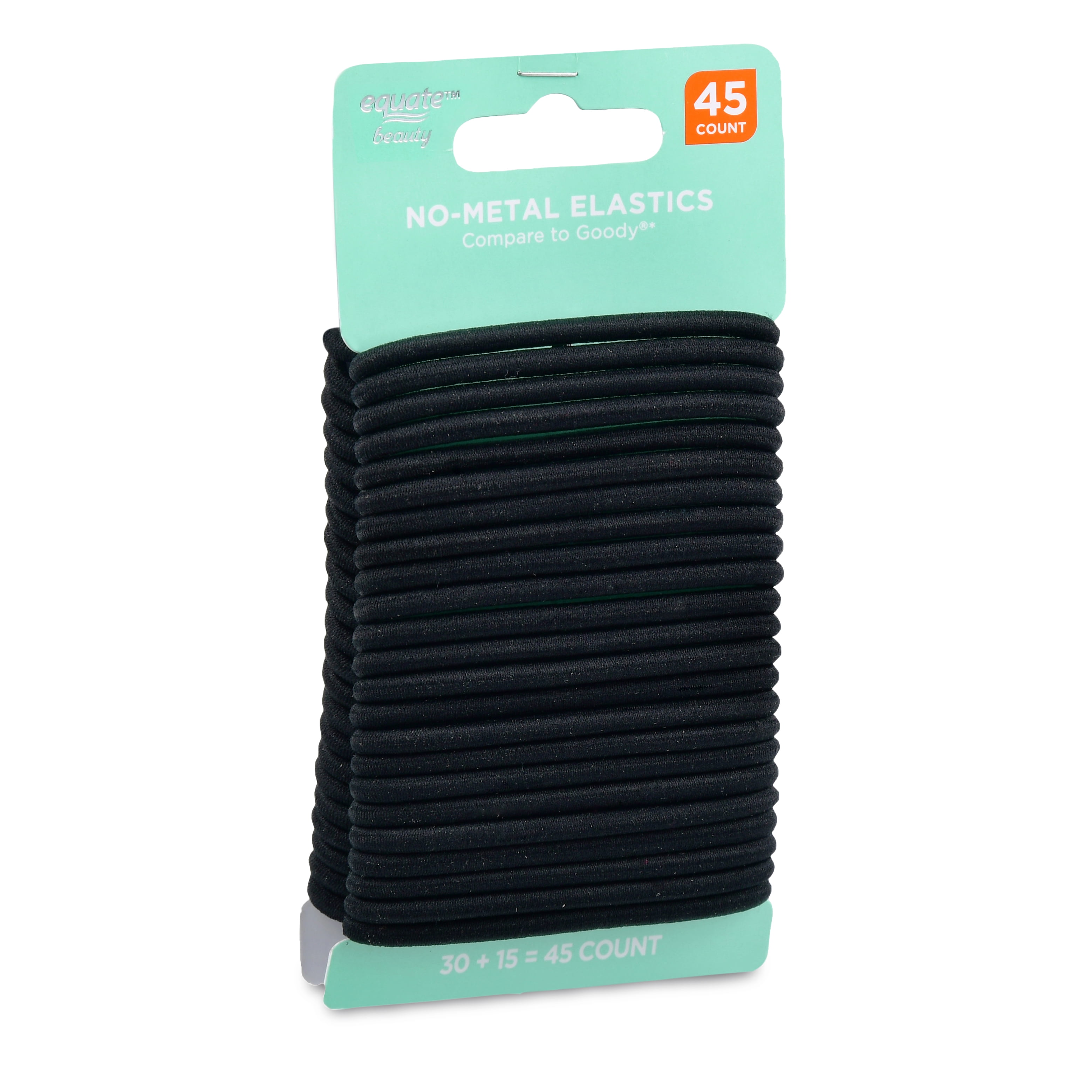 Equate Beauty No-Metal Elastics, 45 Count
