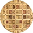 thumbnail image 1 of Ahgly Company Indoor Round Oriental Brown Modern Area Rugs, 4' Round, 1 of 4