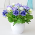 thumbnail image 3 of Soumake Imitation Potted Flower Rose Hotel Decoration Plastic Bookshelf Table Artificial Flower Pot For Office Household, 3 of 8