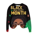 thumbnail image 4 of Fznquz Fashion Womens Sweatshirt Black Long Sleeve Pullover Sweatshirt Crewneck Black History Casual Spring Tops Women, 4 of 4