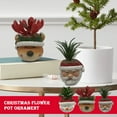 thumbnail image 2 of putnchl Christmas Artificial Succulent Plants In Pots Resin Fake Flower Planter Santa Snowman 4.5 Inch Small Faux Pot Plants Christmas Decorations For Home Indoor Decor, 2 of 3