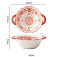thumbnail image 2 of 800ML Ceramic Tableware, Cheese Baked Rice Baking Tray Salad Plate Double Ear Household Oven Special Bowl, 2 of 3