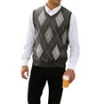 thumbnail image 2 of Langwyqu Sleeveless V-Neck Argyle Print Men Knit Vest Pullover, 2 of 5