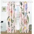 thumbnail image 2 of Coolnut Butterfly and Floral Blackout Curtain for Bedroom, 2 Panels Thermal Insulated Blackout Drapes Long Darkening Curtains with Grommets,55"x 84", 2 of 5