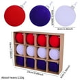 thumbnail image 3 of SHENGXINY 12Pcs Velvet Red White and Blue Ball Clearance Velvet Decorative Ball Flocked Plastic Independence Day Balls Decorations 4th of July Tree Pendant A, 3 of 6