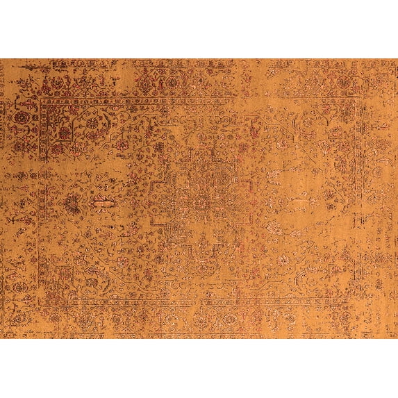 Ahgly Company Indoor Rectangle Oriental Orange Industrial Area Rugs, 4' x 6'