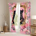 thumbnail image 3 of jejeloiu Safari Animal Cheetah Blackout Curtains Set of 2 (52x84 Each),Cute Flower Window Curtains,Pink Country Floral Curtains and Drapes For Girls Teens,Luxury Bedroom Decor, 3 of 6