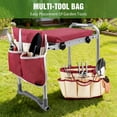 thumbnail image 3 of SAFH Garden Kneeler and Seat, Foldable Heavy Duty Bench with Wide Foam Kneeling Pad, Steel Frame, Includes 2 Tool Pouches, 3 of 9