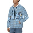 thumbnail image 3 of Johaoi Bluey Pattern Zip Hoodie Sweatshirt for Men,Sleeve Pullover Casual Long Hooded Sweatshirt with Zipper-Medium, 3 of 5