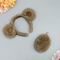 thumbnail image 6 of Hzzsbu Bear Ear Hairband With Matching Tail Set, Animal Themed Hair Accessory For Carnival Birthday Gathering, 6 of 7