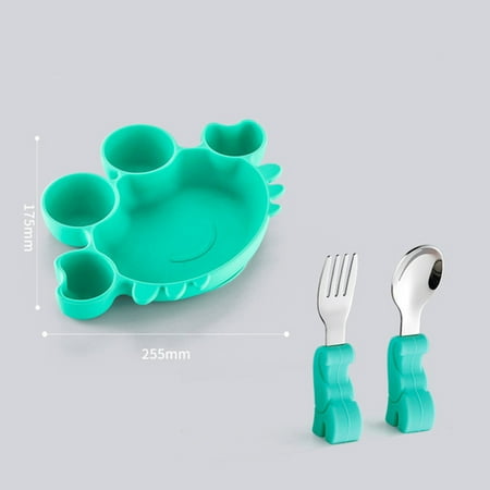 

Livesture Children s Dinner Plate Baby Silicone Suction Cup Type Baby Bowl 1Green