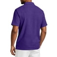 thumbnail image 5 of Fabrcox Men's Short Sleeve Polo Shirts Collared Henley Linen Shirts Men Breathable Relaxed Fit Outdoor Vacation Athletic Golf Shirt Men Purple XL, 5 of 8