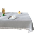 thumbnail image 1 of Nappes Extérieures Antipoussière à Franges, Nappes en Lin de Coton Sans Plis pour Fêtes, buffets, 1 of 5