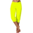 thumbnail image 3 of Women's High Waisted Yoga Capris with Pockets, Soft Loose Fit Flare Workout Pants, Tummy Control Compression, Breathable Polyester Blend for Running, Gym, Hiking, | TruBelle,Yellow 3XL, 3 of 7