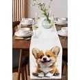 thumbnail image 4 of ERUNPONLY Cartoon Cute Puppy Table Runner - 120 Inch Long Sitting Pet Dog Watercolor Cotton and Linen Blended Dress Scarves Farmhouse Table Runner for Kitchen Dining, Coffee Table, 13"x120", 4 of 8