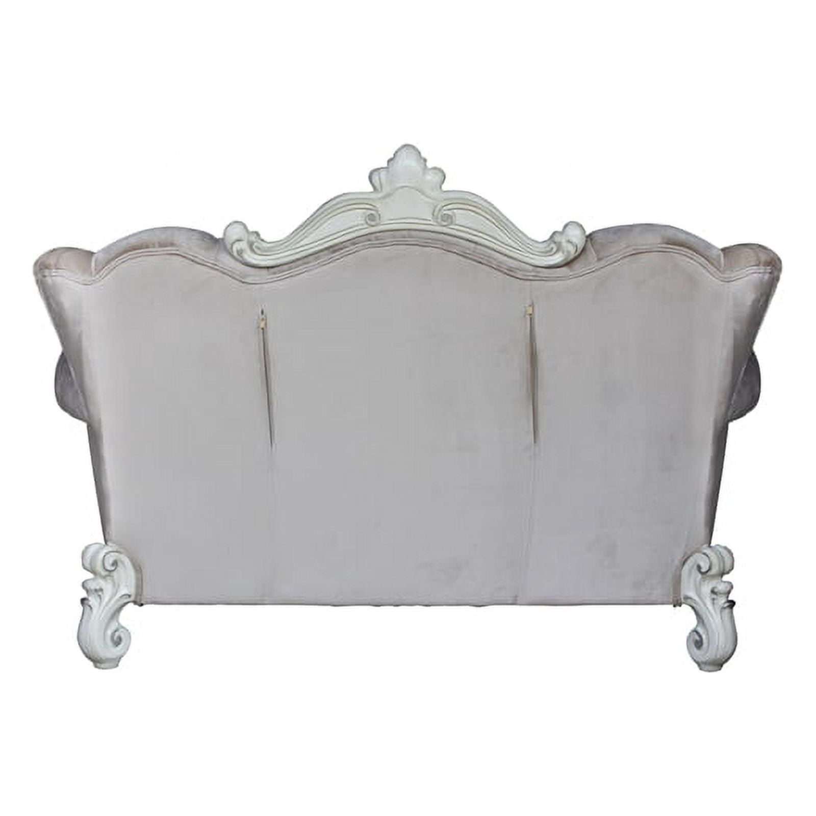 ACME Versailles Loveseat in Ivory Velvet & Bone White