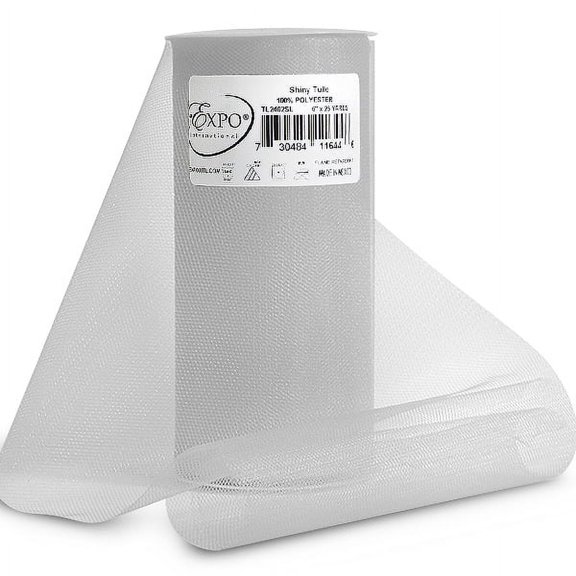 Expo Shiny Tulle 6"X25yd Spool-Silver