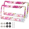 thumbnail image 2 of Coolnut Flower Scales 2 Holes Car License Plate Frames 2PCS, Car License Plate Holder with Screw Caps Cover Set Automotive Exterior Parts Decoration for US Vehicles, 2 of 7