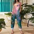 thumbnail image 6 of Iaqnaocc Hawaiian Jumpsuits for Women Summer Plus Size Boho Beach Vacation Womens Romper Sleeveless Tropical Jumpsuits Rompers Loose Fit Spaghetti Strap Overalls for Women Pink S, 6 of 6