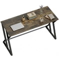 thumbnail image 2 of HOMCOM 55 Inch Computer Desk, Industrial Writing Desk with Z-Shaped Metal Leg, Study Table for Home Office, Rustic Brown, 2 of 9