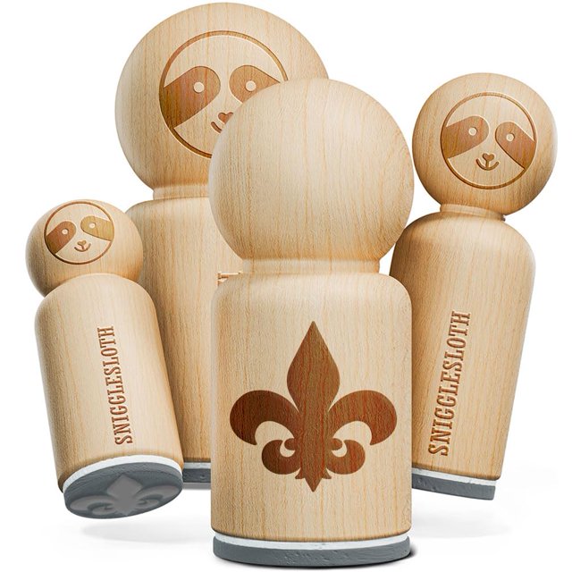 Fleur de Lis Solid Rubber Stamp for Stamping Crafting Planners - 3/4 Inch Small
