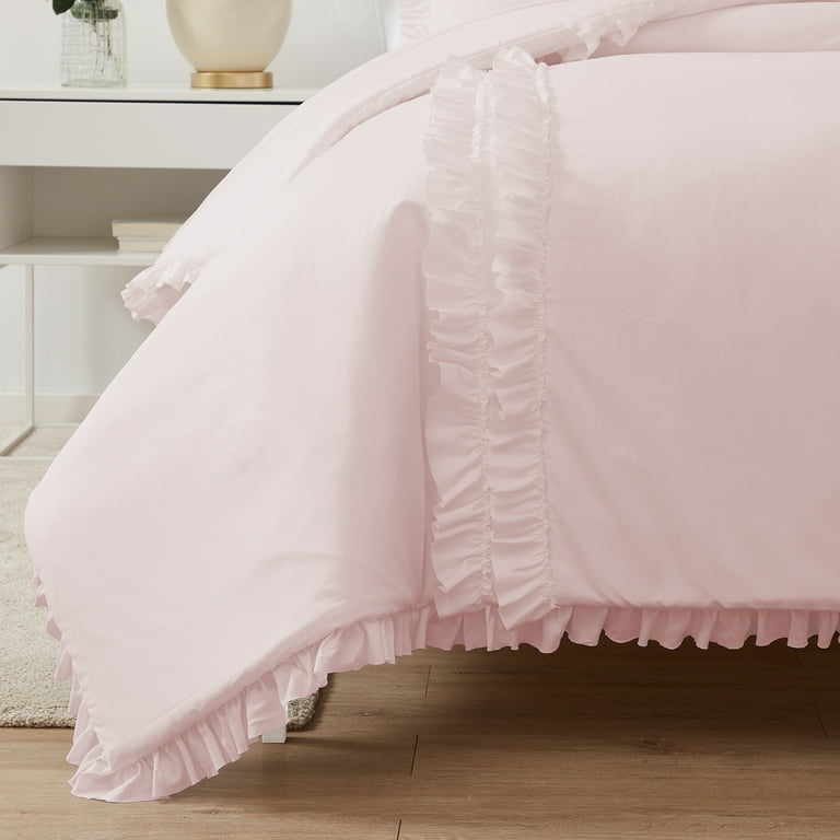 Simply Shabby Chic Pink Ruffle 3-Piece Soft Washed Microfiber